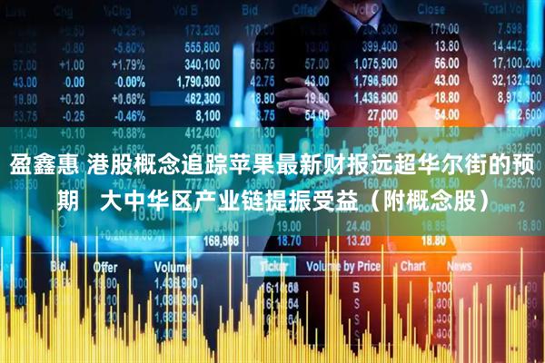 盈鑫惠 港股概念追踪苹果最新财报远超华尔街的预期   大中华区产业链提振受益（附概念股）